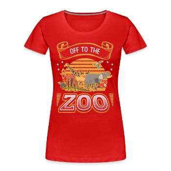 Auf zum Zoo - Frauen Premium Bio T-Shirt - Rot - Vorne - Mia (176cm)