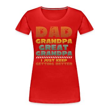 Announce the pregnancy. - Women's Premium Organic T-Shirt - red - Front - Mia (176cm)