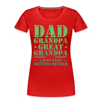 Announce the pregnancy. - Women's Premium Organic T-Shirt - red - Front - Mia (176cm)