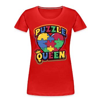Puzzle Queen Puzzlespiel - Frauen Premium Bio T-Shirt - Rot - Vorne - Mia (176cm)