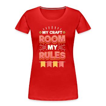 Ma salle d’artisanat Mes règles Maman rusée - T-shirt bio Premium Femme - rouge - Devant - Mia (176cm)