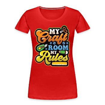 Ma salle d’artisanat Mes règles Maman rusée - T-shirt bio Premium Femme - rouge - Devant - Mia (176cm)