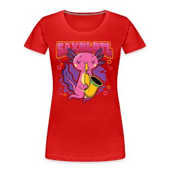 Saxolotl Axolotl Spielt Saxophon - Frauen Premium Bio T-Shirt - Rot - Vorne - Mia (176cm)