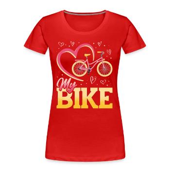 J’adore mon vélo, amateur de vélo - T-shirt bio Premium Femme - rouge - Devant - Mia (176cm)