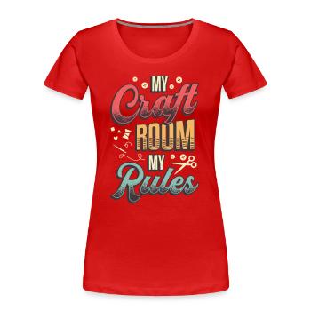 Ma chambre d’artisanat Mes règles Maman rusée - T-shirt bio Premium Femme - rouge - Devant - Mia (176cm)