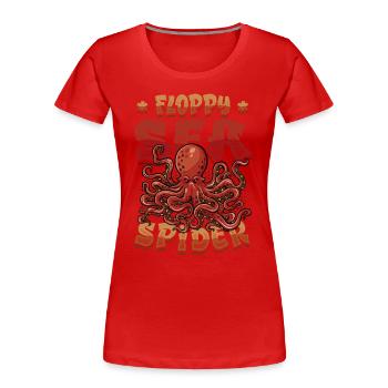Krake MeerFloppy Sea Spider Octopus - Frauen Premium Bio T-Shirt - Rot - Vorne - Mia (176cm)