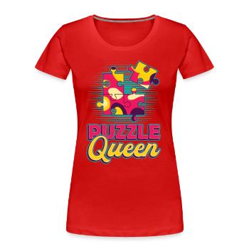 Puzzle Queen, Puzzlespiel - Frauen Premium Bio T-Shirt - Rot - Vorne - Mia (176cm)
