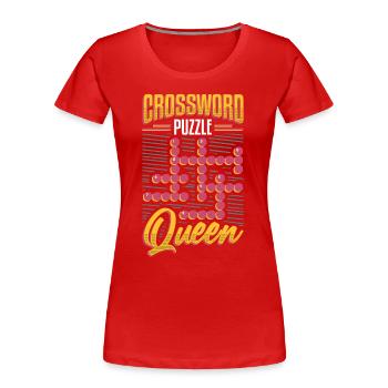 Mots croisés Queen Mots croisés Puzzle - T-shirt bio Premium Femme - rouge - Devant - Mia (176cm)