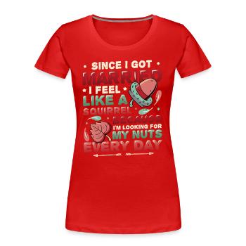 Armer Ehemann - Frauen Premium Bio T-Shirt - Rot - Vorne - Mia (176cm)