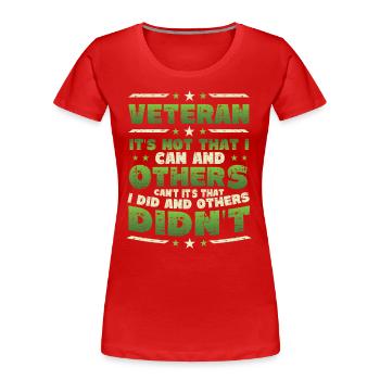 Veteranen WürdigungStolz Auf Veteran, Anerkennung, - Frauen Premium Bio T-Shirt - Rot - Vorne - Mia (176cm)