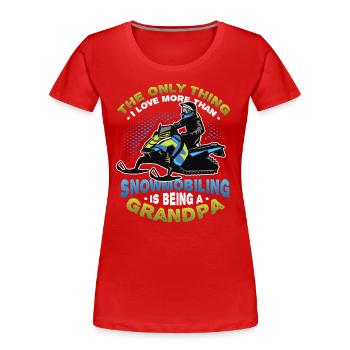 Snowmobiling Grandpa Snowmobile - Women's Premium Organic T-Shirt - red - Front - Mia (176cm)