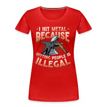Hit Metal Blacksmith - T-shirt bio Premium Femme - rouge - Devant - Mia (176cm)