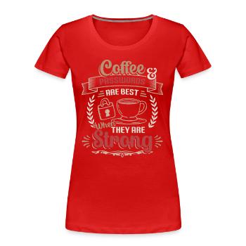 Café, mot de passe - T-shirt bio Premium Femme - rouge - Devant - Mia (176cm)