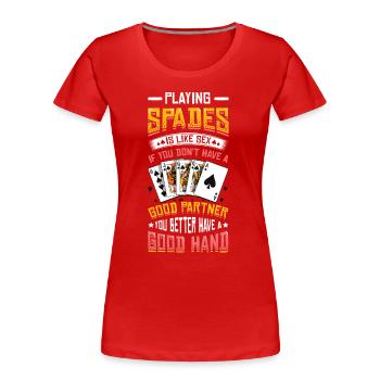 Pik-karten Spielen - Frauen Premium Bio T-Shirt - Rot - Vorne - Mia (176cm)