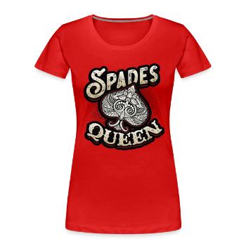 Pik Dame, Pik Kartenspiel - Frauen Premium Bio T-Shirt - Rot - Vorne - Mia (176cm)
