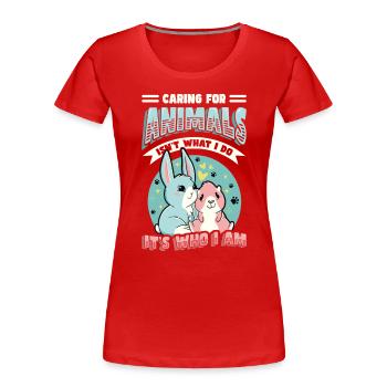 Caring for animals - animal shelter, animal lovers - Women's Premium Organic T-Shirt - red - Front - Mia (176cm)