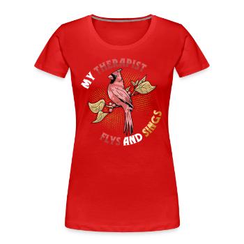 Birdwatcher, Bird lover, Pets - Women's Premium Organic T-Shirt - red - Front - Mia (176cm)