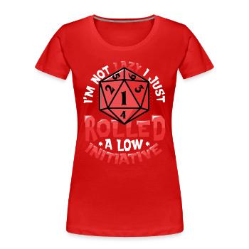 I'm not lazy, I just don't have any initiative - Women's Premium Organic T-Shirt - red - Front - Mia (176cm)