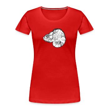 süßes kleines Chamäleon, Chamaeleon - Frauen Premium Bio T-Shirt - Rot - Vorne - Mia (176cm)
