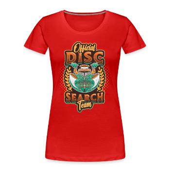Recherche officielle de disque, Team Frisbee, Golf Disc - T-shirt bio Premium Femme - rouge - Devant - Mia (176cm)