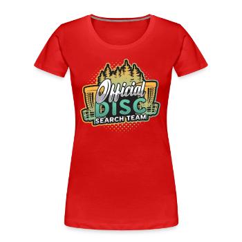 Recherche officielle de disque, Team Frisbee, Golf Disc - T-shirt bio Premium Femme - rouge - Devant - Mia (176cm)