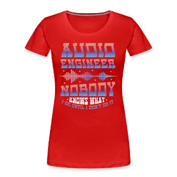 Tontechniker - Frauen Premium Bio T-Shirt - Rot - Vorne - Mia (176cm)