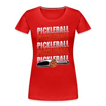 Pickleball-Liebhaber - Frauen Premium Bio T-Shirt - Rot - Vorne - Mia (176cm)