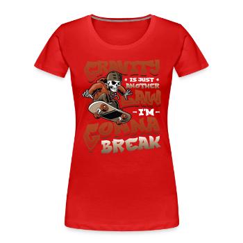 Skateboard Halfpipe, Tricks, Skateboarding - Frauen Premium Bio T-Shirt - Rot - Vorne - Mia (176cm)