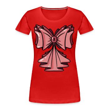 Bow Pink Pink - Gift Bow Gift - Women's Premium Organic T-Shirt - red - Front - Mia (176cm)
