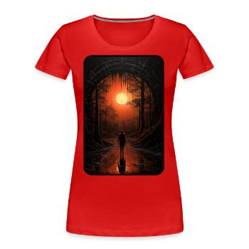 Portal in eine neue Welt - Frauen Premium Bio T-Shirt - Rot - Vorne - Mia (176cm)