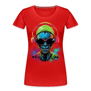 Rave extraterrestre - T-shirt bio Premium Femme - rouge - Devant - Mia (176cm)