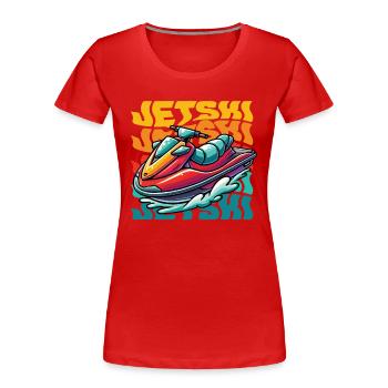 Jet Ski Abenteuer Retro Sommer - Frauen Premium Bio T-Shirt - Rot - Vorne - Mia (176cm)