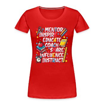 Mentor Inspirer Éduquer Entraîneur Enseignant - T-shirt bio Premium Femme - rouge - Devant - Mia (176cm)