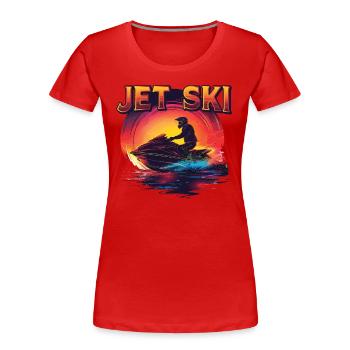 Jet Ski Abenteuer Retro Sommer - Frauen Premium Bio T-Shirt - Rot - Vorne - Mia (176cm)