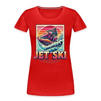 Jet Ski Abenteuer Retro Sommer - Frauen Premium Bio T-Shirt - Rot - Vorne - Mia (176cm)