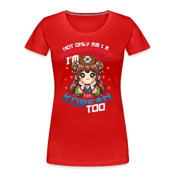 Mädchen Koreanische Herkunft Südkorea - Frauen Premium Bio T-Shirt - Rot - Vorne - Mia (176cm)