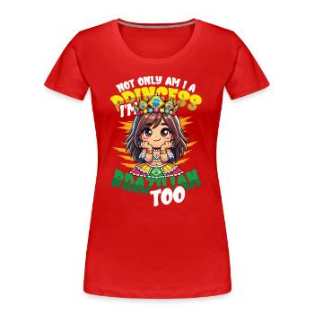 Mädchen Brazilianische Herkunft Brasilien - Frauen Premium Bio T-Shirt - Rot - Vorne - Mia (176cm)