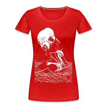 Storch - Frauen Premium Bio T-Shirt - Rot - Vorne - Mia (176cm)