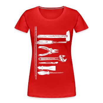 Werkzeug Silhouette Handwerk - Frauen Premium Bio T-Shirt - Rot - Vorne - Mia (176cm)