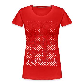 Abstrakte Punkte / Linie / weiß / Muster - Frauen Premium Bio T-Shirt - Rot - Vorne - Mia (176cm)