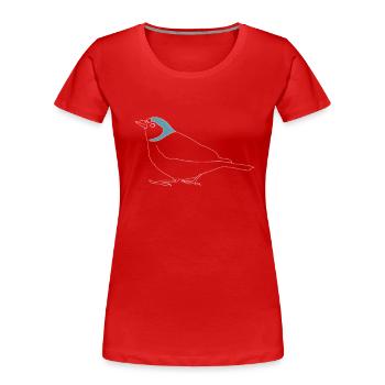 Buchfink - Frauen Premium Bio T-Shirt - Rot - Vorne - Mia (176cm)