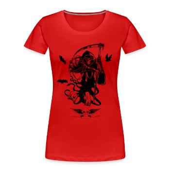 mort mort chemise de halloween cimetière - T-shirt bio Premium Femme - rouge - Devant - Mia (176cm)