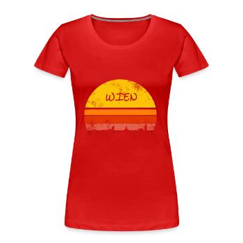 Wien Wiener Reise Retro Geschenk - Frauen Premium Bio T-Shirt - Rot - Vorne - Mia (176cm)