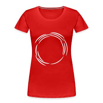 Kreis Design Symbol Weiß Linie Linien - Frauen Premium Bio T-Shirt - Rot - Vorne - Mia (176cm)