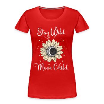 Stay Wild Moon Child Moon Stars - Women's Premium Organic T-Shirt - red - Front - Mia (176cm)