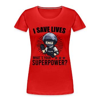 Police Cop Officer Police Office - Frauen Premium Bio T-Shirt - Rot - Vorne - Mia (176cm)