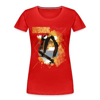 Skateboarding Skate Skater Skateboard Sk8 Gold - Frauen Premium Bio T-Shirt - Rot - Vorne - Mia (176cm)