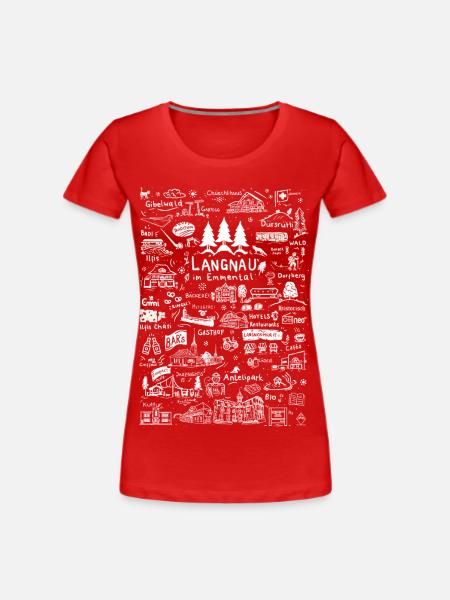 Langnau Leben - Frauen Premium Bio T-Shirt - Rot