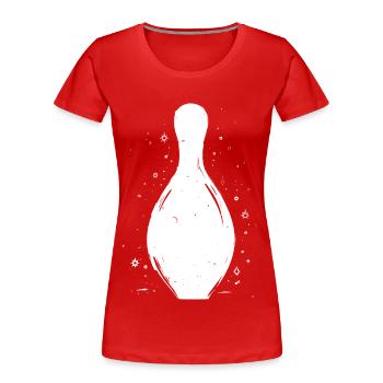 Bowling Pins Skizze - Frauen Premium Bio T-Shirt - Rot - Vorne - Mia (176cm)