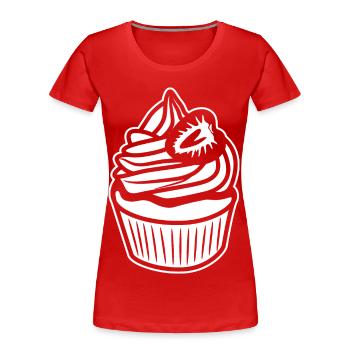 Croquis de gâteau - T-shirt bio Premium Femme - rouge - Devant - Mia (176cm)